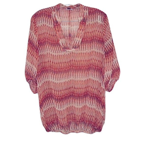 Worthington Pink Batwing Sleeve Tunic with Graphic Design Size Large - Picture 1 of 4